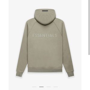 ESSENTIALS F.O.G Pistachio Hoodie with back Logo (plain front)